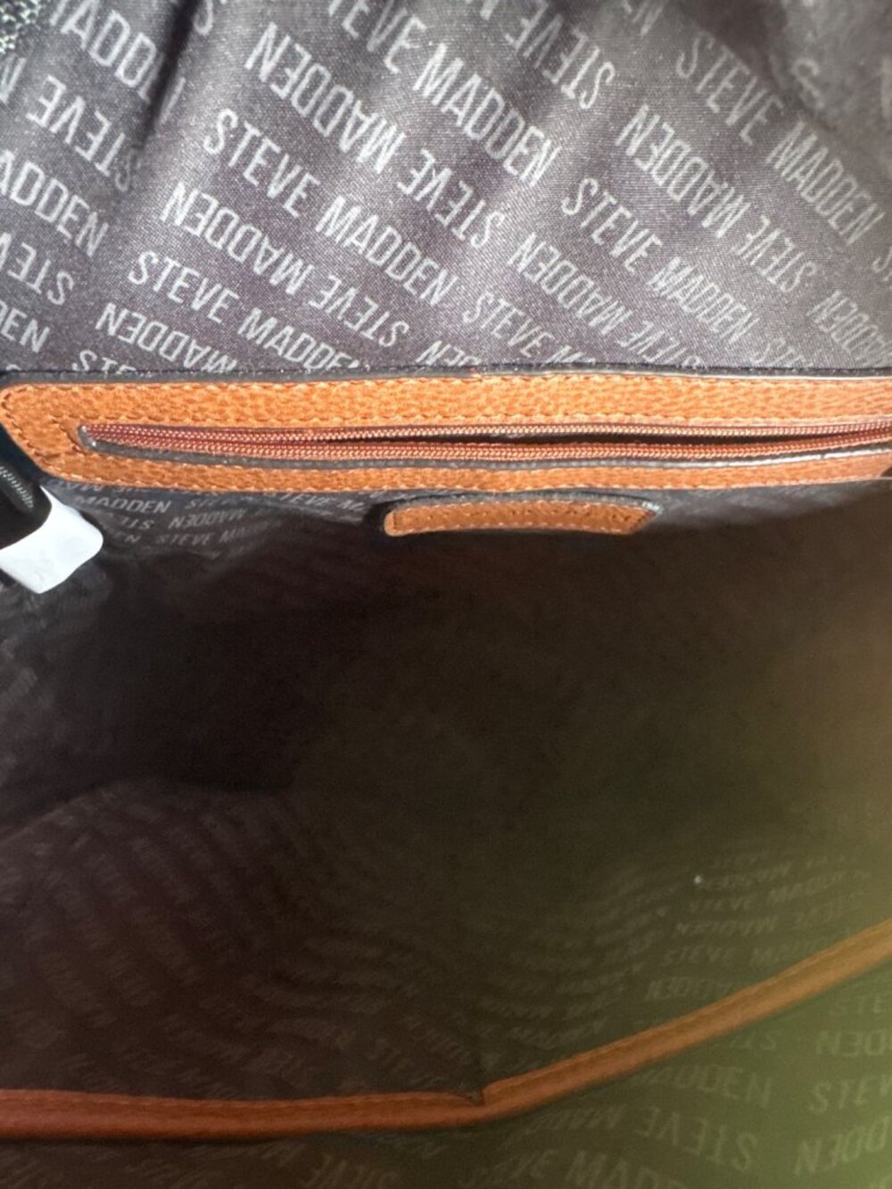 Steve Madden Quilted Cognac Faux Leather Mini Backpack Travel Work Quiet Luxury - Picture 11 of 14